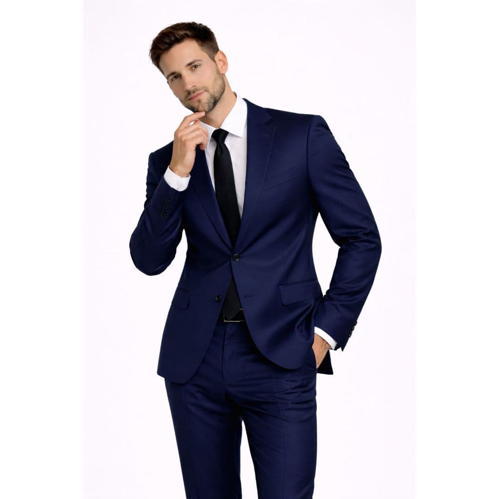 Terno Azul Marinho Completo Corte Italiano De Luxo
