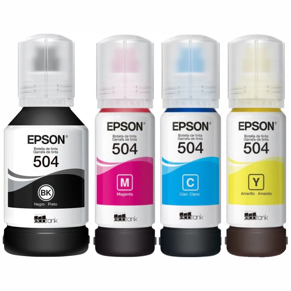 Kit Tinta Refil T 504 - Kit 4 Cores ecotank