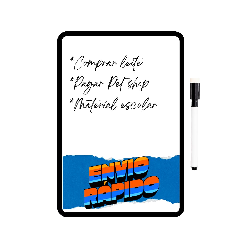 Lousa Magnética para Geladeira/Painel - Com Ímã - Recados/Anotações/Listas de compras