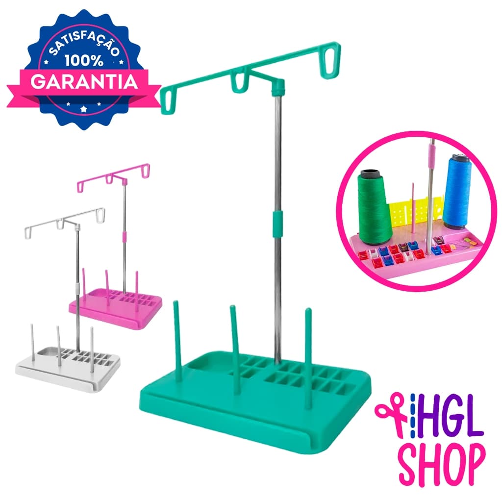 Porta Fio 3 Cone Suporte Linha Carretel para Máquina de Costura Doméstica