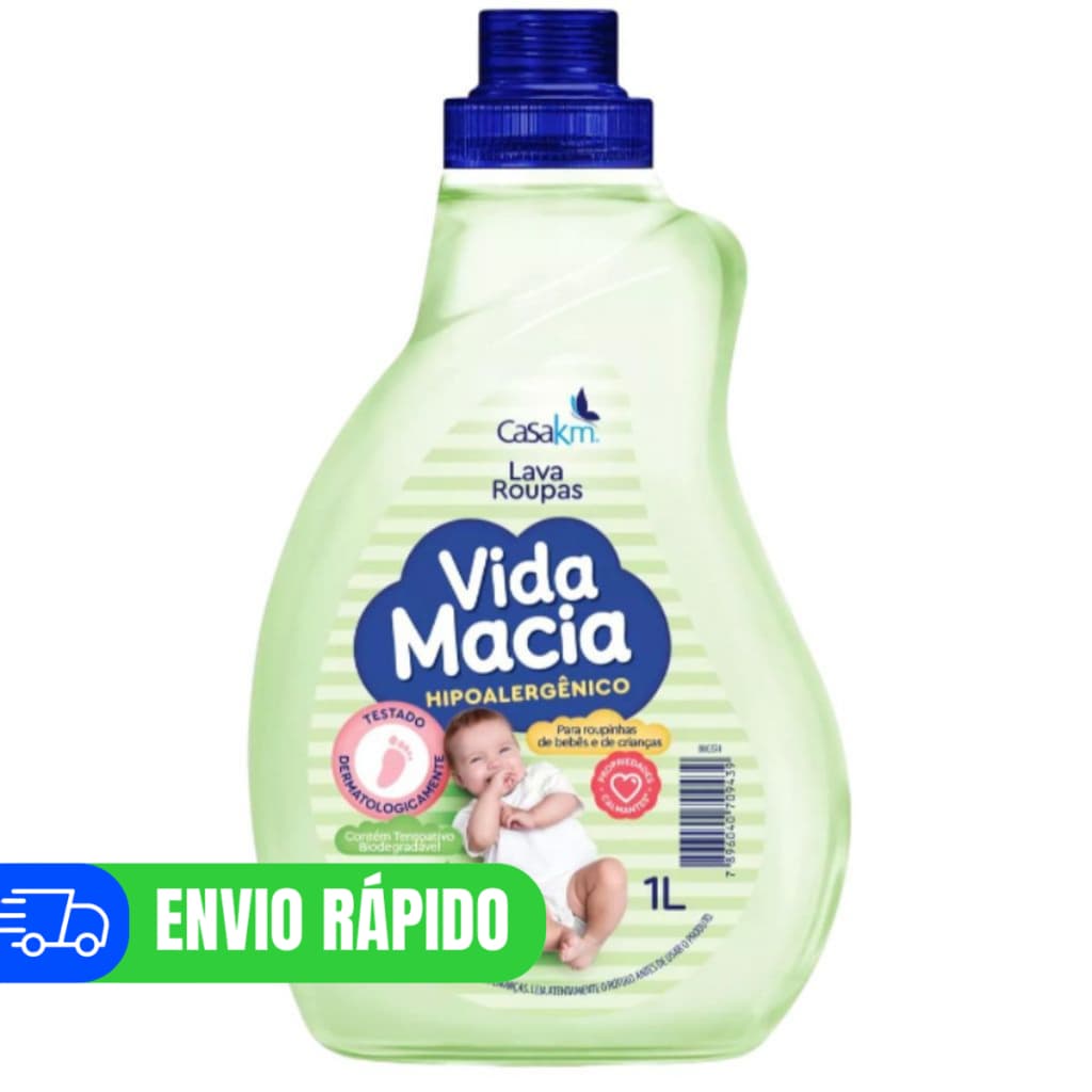 Vida Macia Sabão Liquido Lava Roupas Bebê 1 Litro Erva Doce