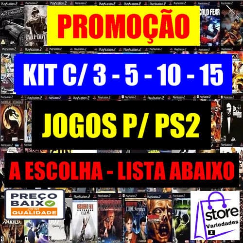 Jogos PS2 Kit C/ 3 - 5 - 10 - 15 Unidades Informe As Escolhas No chat
