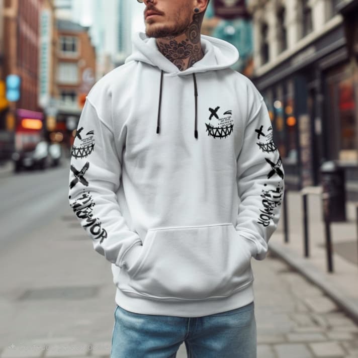 Moletom Canguru Confortável Com Desenhos Streetweer Estiloso 100% Algodão Para O Inverno