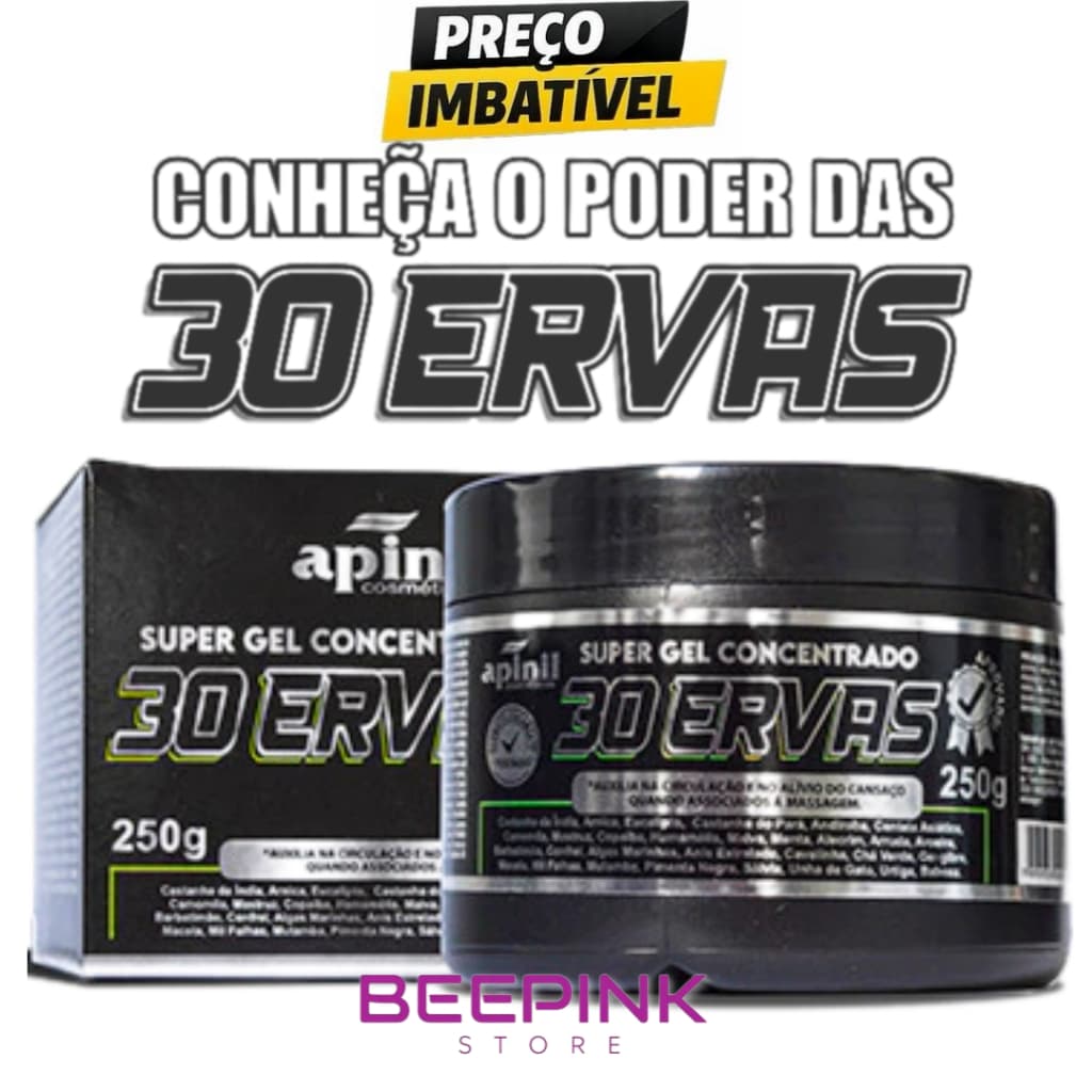 Gel Super Concentrado 30 Ervas Apinil (alívio de dores musculares) 250g Arnica