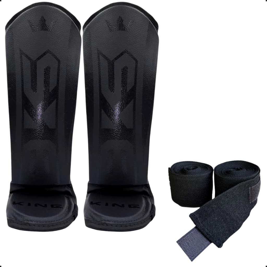 Caneleira Muay Thai Kickboxing Sparring MMA Protetor De Pé + Bandagem Elástica 3 ou 5 metros