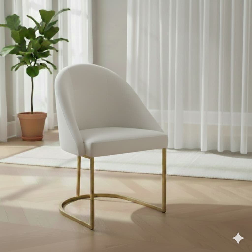 Poltrona Confortável e Versátil Lua Perfeita para Sala, Quarto  Escritório, Salão- Suede Bege