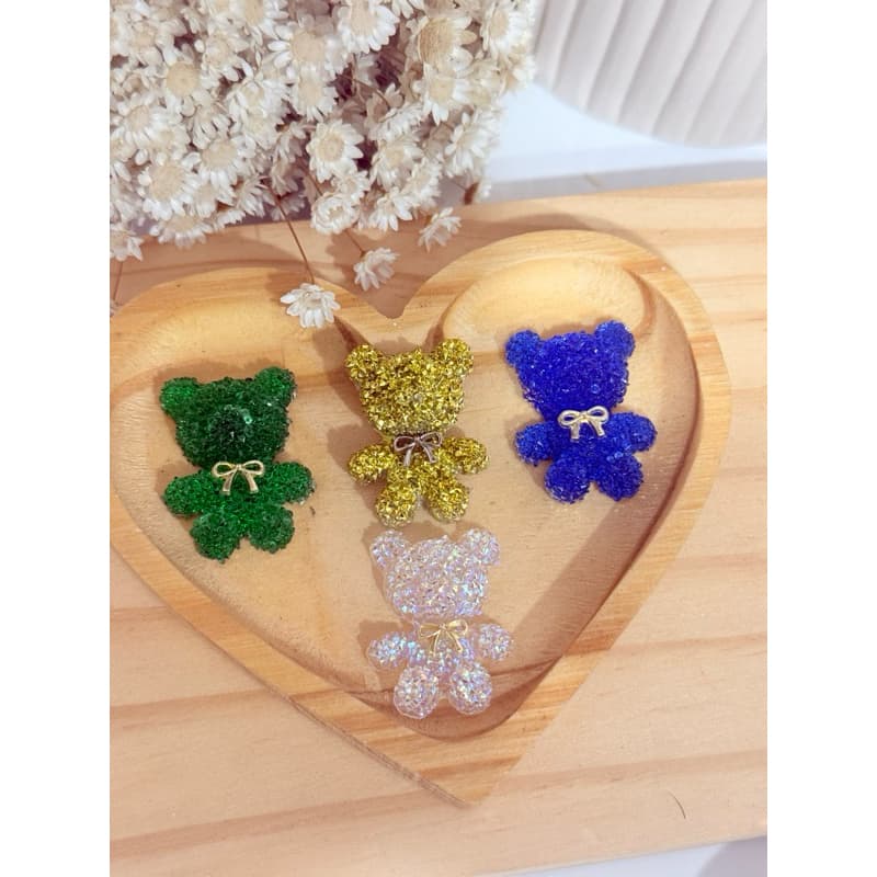 Urso brilhoso Cravejado / Urso para copa / Urso Luxo para Artesanato e Laços 10 unid