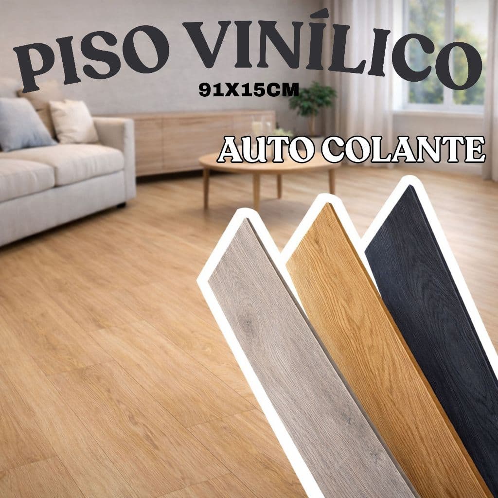 Piso Vinílico Autocolante Amadeirado Impermeável Antirrisco Lavável Fácil Instalação Alta Resistência Sofisticado