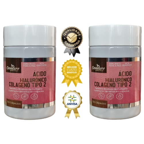 Colageno Tipo 2 40mg Acido Hialuronico  100mg, Vit C 40mg  200 capsulas.