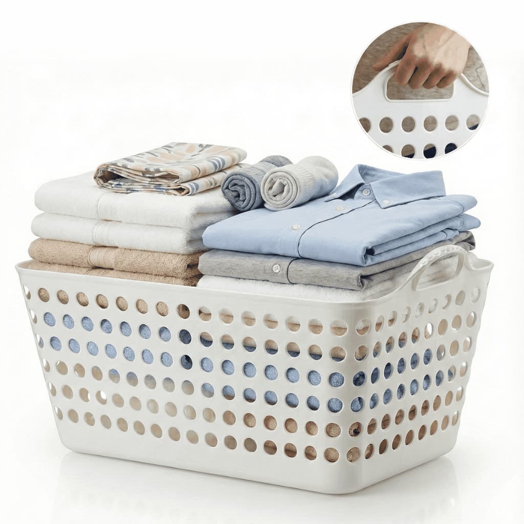 Cesto Roupa Suja Organizador Grande Multiuso Banheiro Plástico Bebe