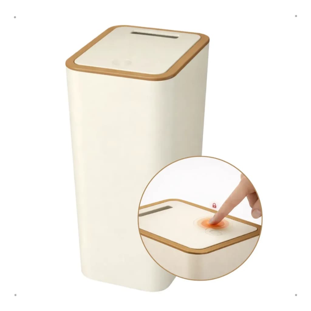 Lixeira Cesto Banheiro Cozinha Click - Travamento 10 Litros