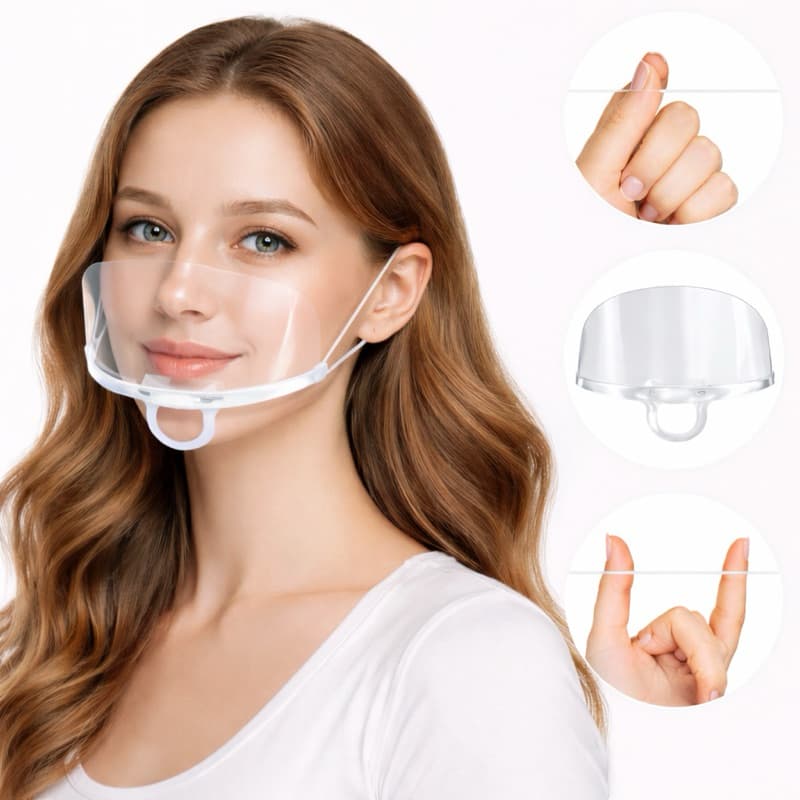 Kit 1 / 5 / 10 Máscaras Acrílicas Transparentes Reutilizáveis - Procedimentos Estéticos e Maquiagem