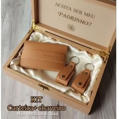 KIT Lembrança para Padrinhos ( Carteira e Chaveiro) Personalizados