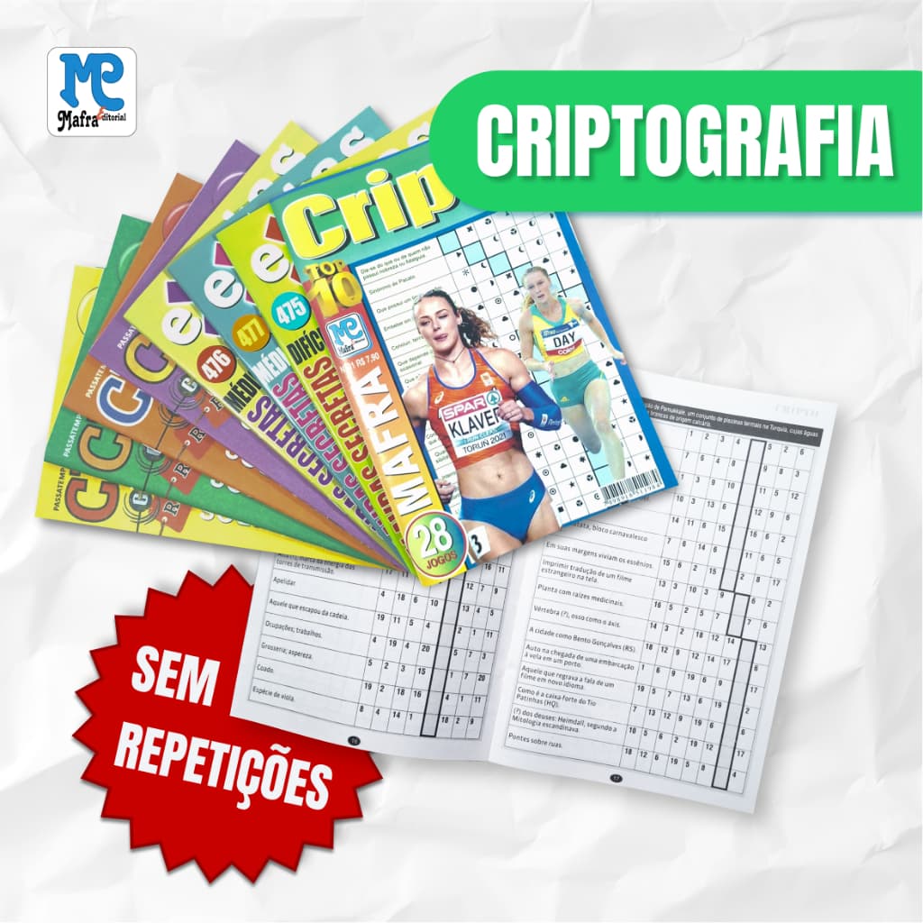 Livros Passatempo Cripto - Kits de 5 até 25 unidades - Sem Repetição