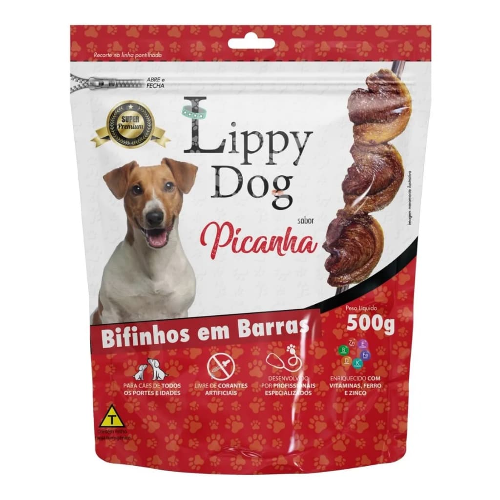 Bifinho Carne Picanha 500G Petisco Snack Cães Premium Adulto - Lippy Dog