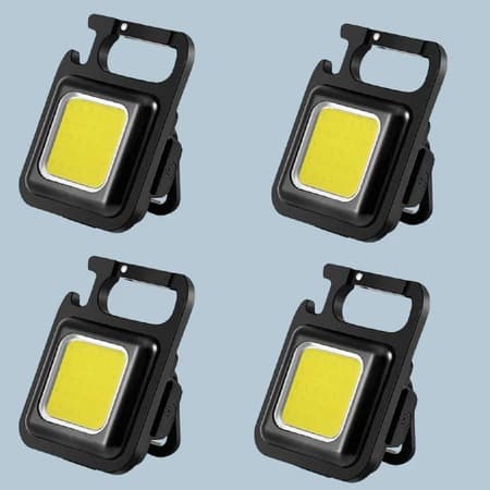 4 Mini Lanterna Com led Portátil/USB Recarregável 3 Modos De Luz Lanternas E Abridor De Garrafas/De Emergência