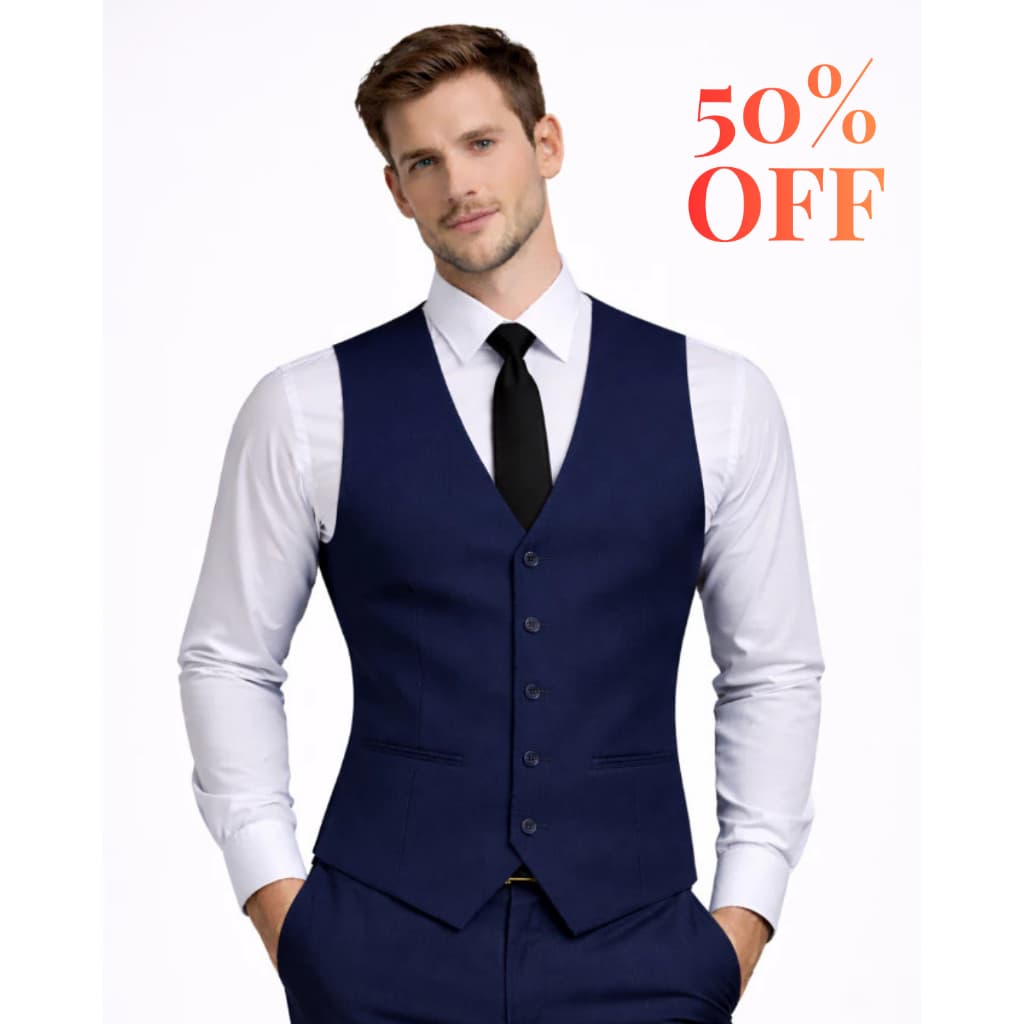 Colete Social Slim Masculino Azul Marinho Elegante Com Ajuste Regulagem Para Festas