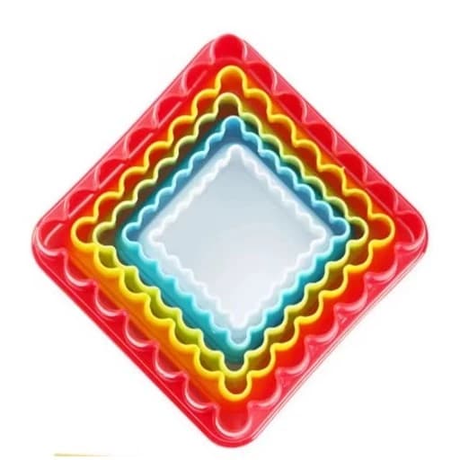 Kit 5x Cortador De Plástico Quadrado Para Pasta Americana E Biscuit