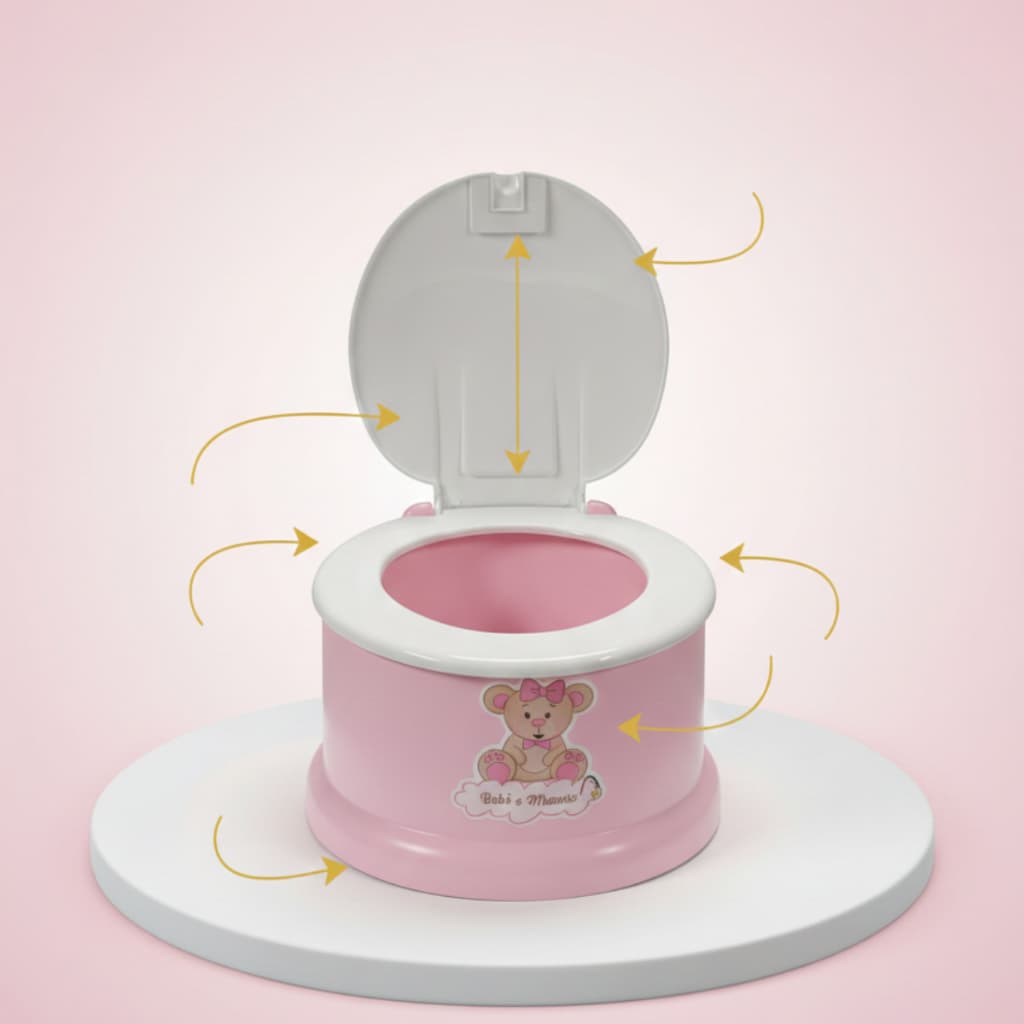 Penico com Tampa para Criança Bebê Infantil Desfralde com Tampa Plástico Resistente