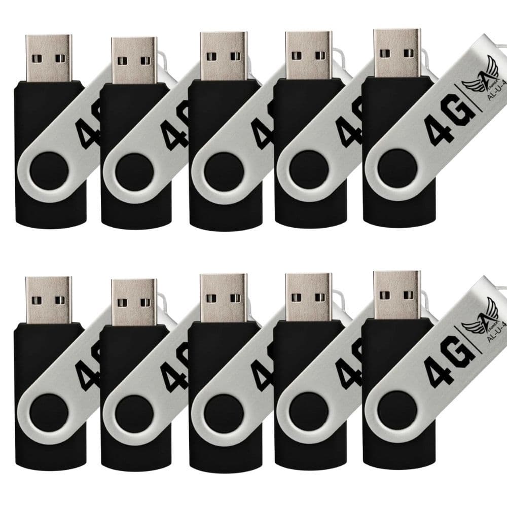 Kit 10 Pendrive 4GB Usb 2.0 Altomex AL-U-4 Preto e Prata