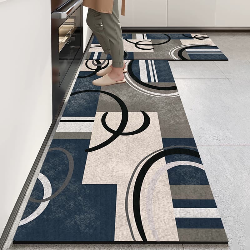 Kit 2 Tapetes de Cozinha - Borracha Antiderrapante, Super Absorvente e Secagem Rápida 120*34cm+60*34cm