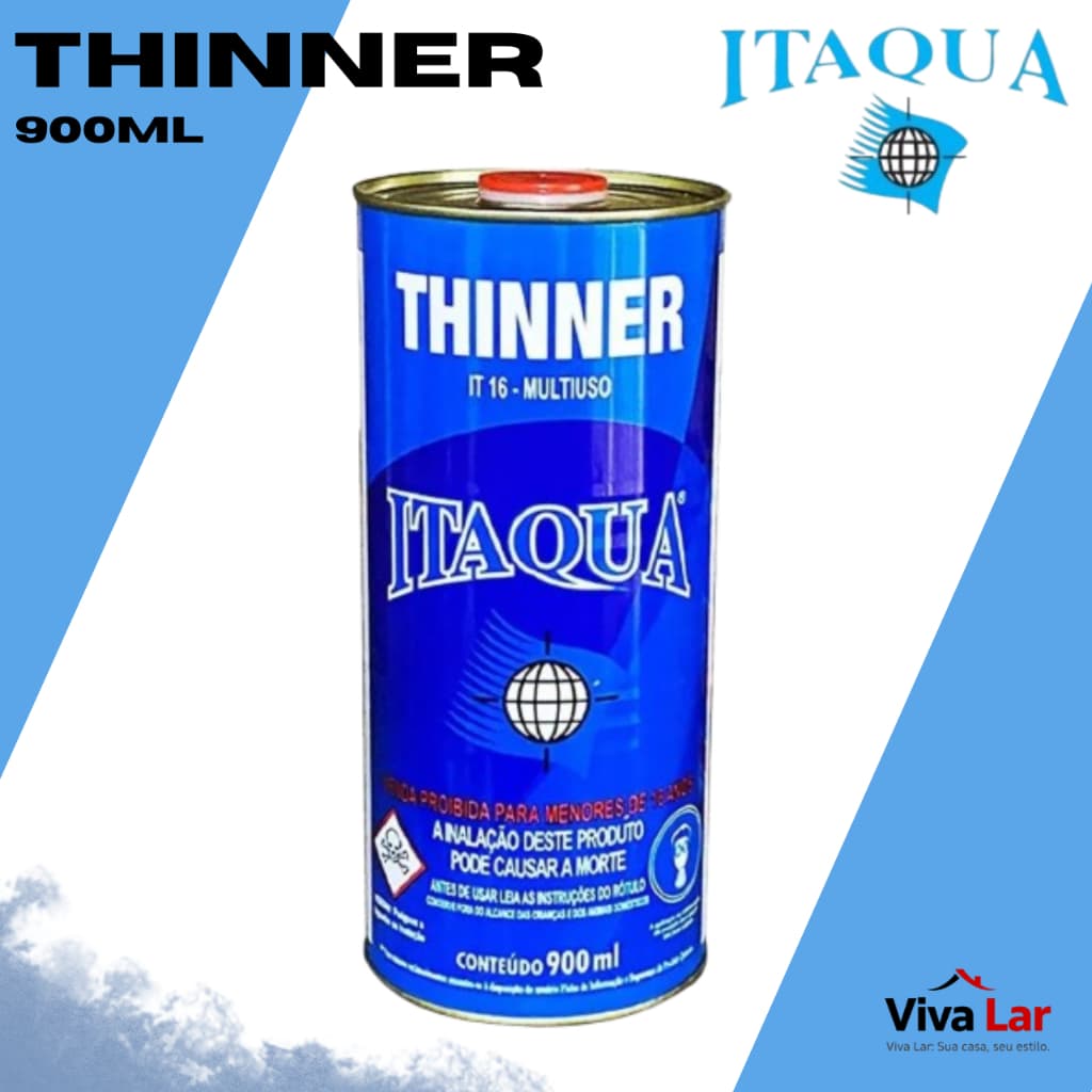 Thinner Itaquá IT16 900ml Solvente Multiuso Para Diluição De Tintas Esmalte Verniz e Limpeza