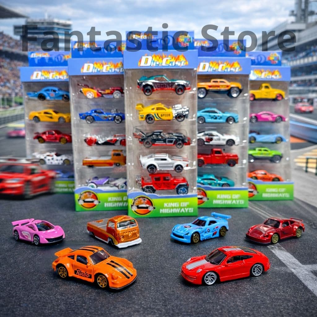 Kit Coleção Carrinho Ferro Estilo Hot Wheels kit 5 Peças Sortidos