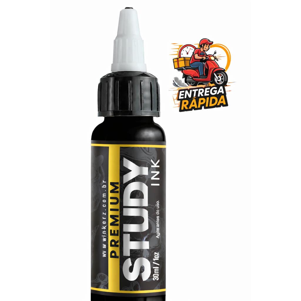 Tinta tatuagem study ink aprendiz iniciante pele artificial preto tribal tattoo 30ml