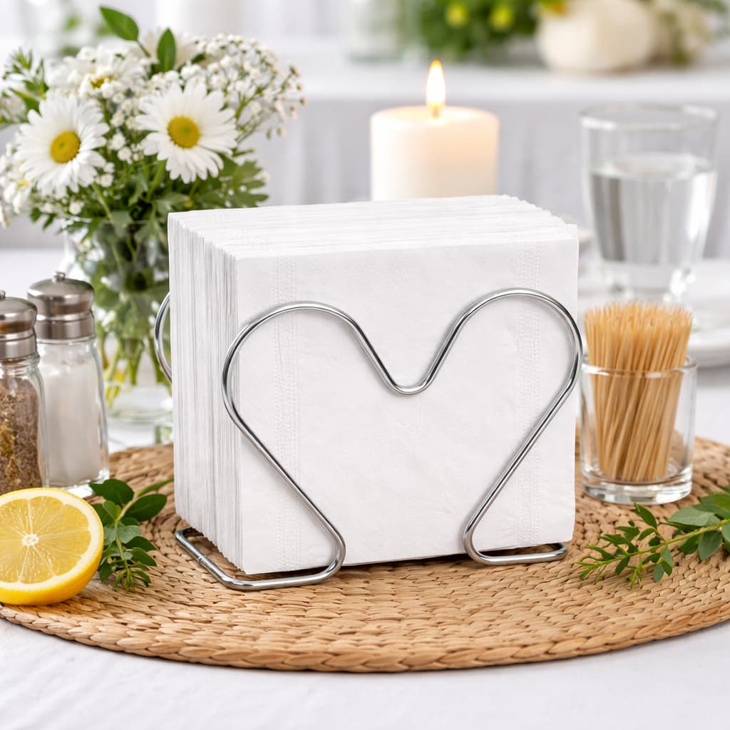 Porta Guardanapo Coração Decoração Cozinha Festa Mesa Posta