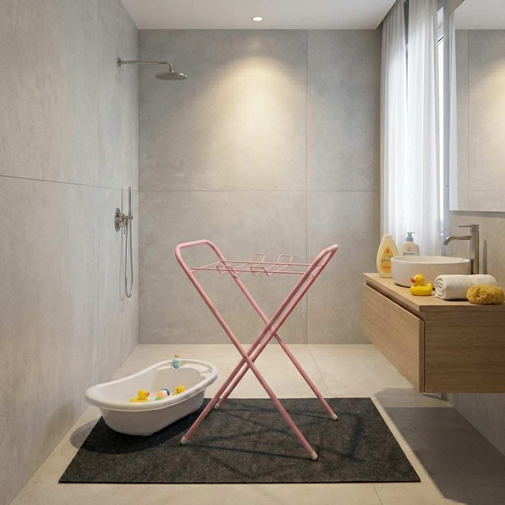 Suporte para Banheira de Bebê Compacto com Sistema Dobrável e Base Estável