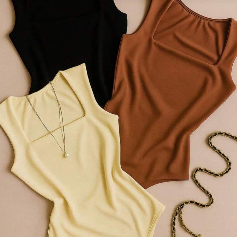 Body Forrado Feminino Decote Quadrado Tendência Alças Grossas Estilo Blogueira Verão