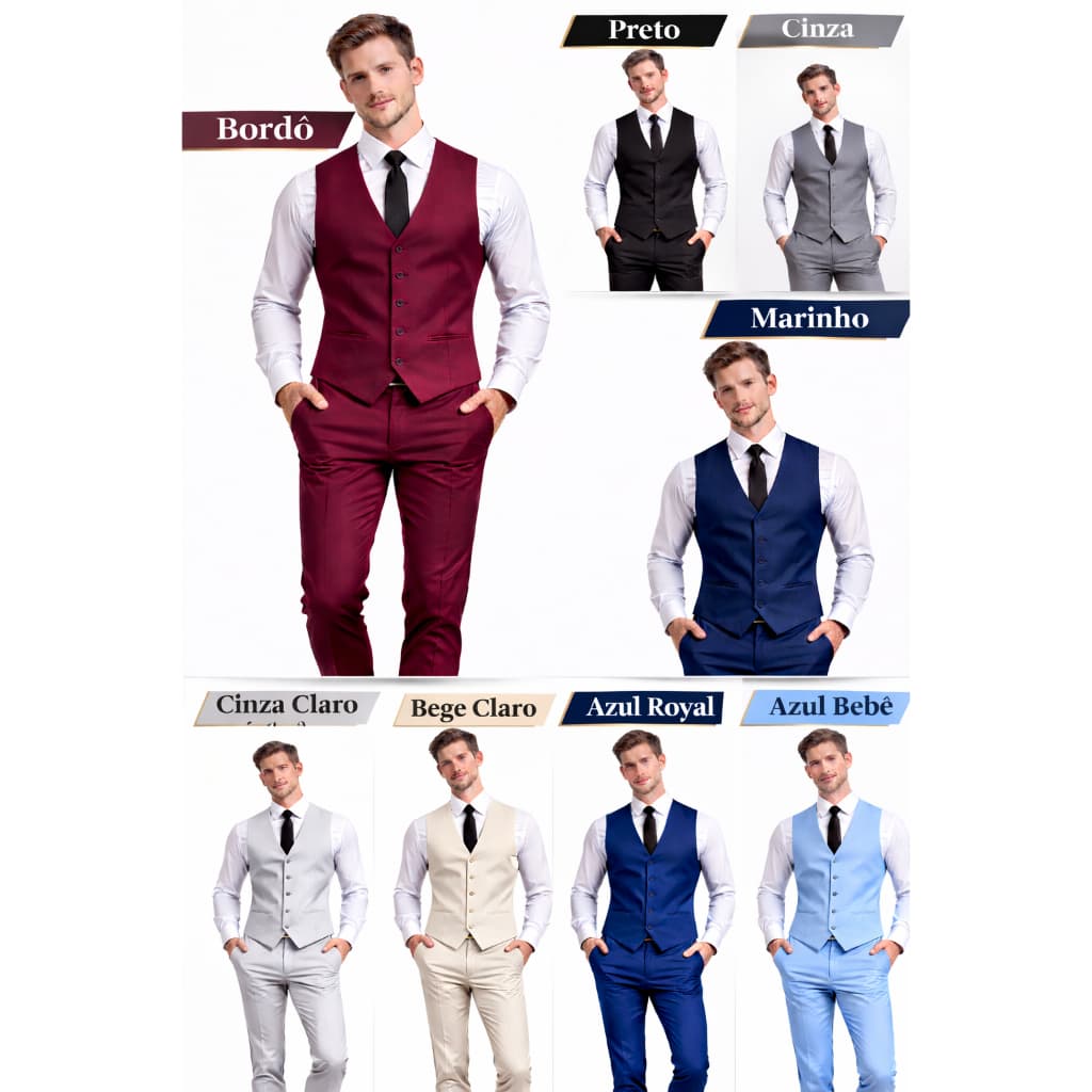 Colete Social Masculino Diversas Cores Promoção