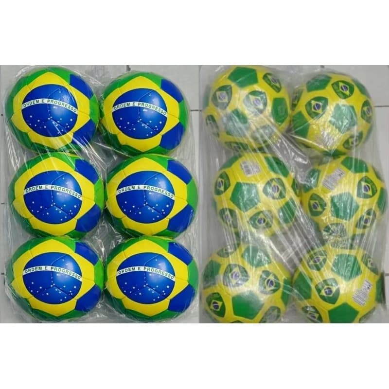 Kit Com 6 Bola de Futebol Campo Numero 5 - estampa do Brasil