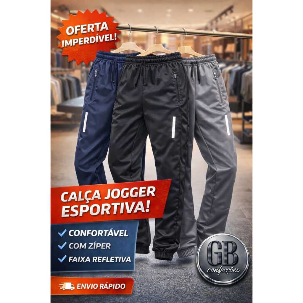CALÇA JOGGER MASCULINA PARA ACADEMIA E PARA O DIA A DIA CALÇAS COM BOLSOS E CORDÃO DE AJUSTE