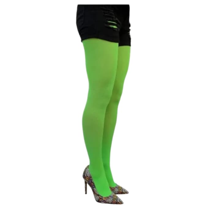 Meia Calça Fina Inteira Tamanho Adulto cor Verde para Festa Fantasia Balada Halloween Cosplay Wicked