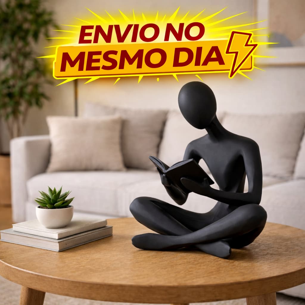 Escultura Minimalista "Celestial Leitor" – Decoração Moderna para Casa e Escritório - Presente