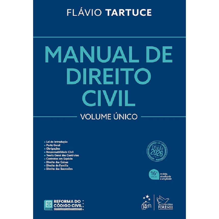Manual De Direito Civil Volume Unico 16 Edição 2026 Metodo