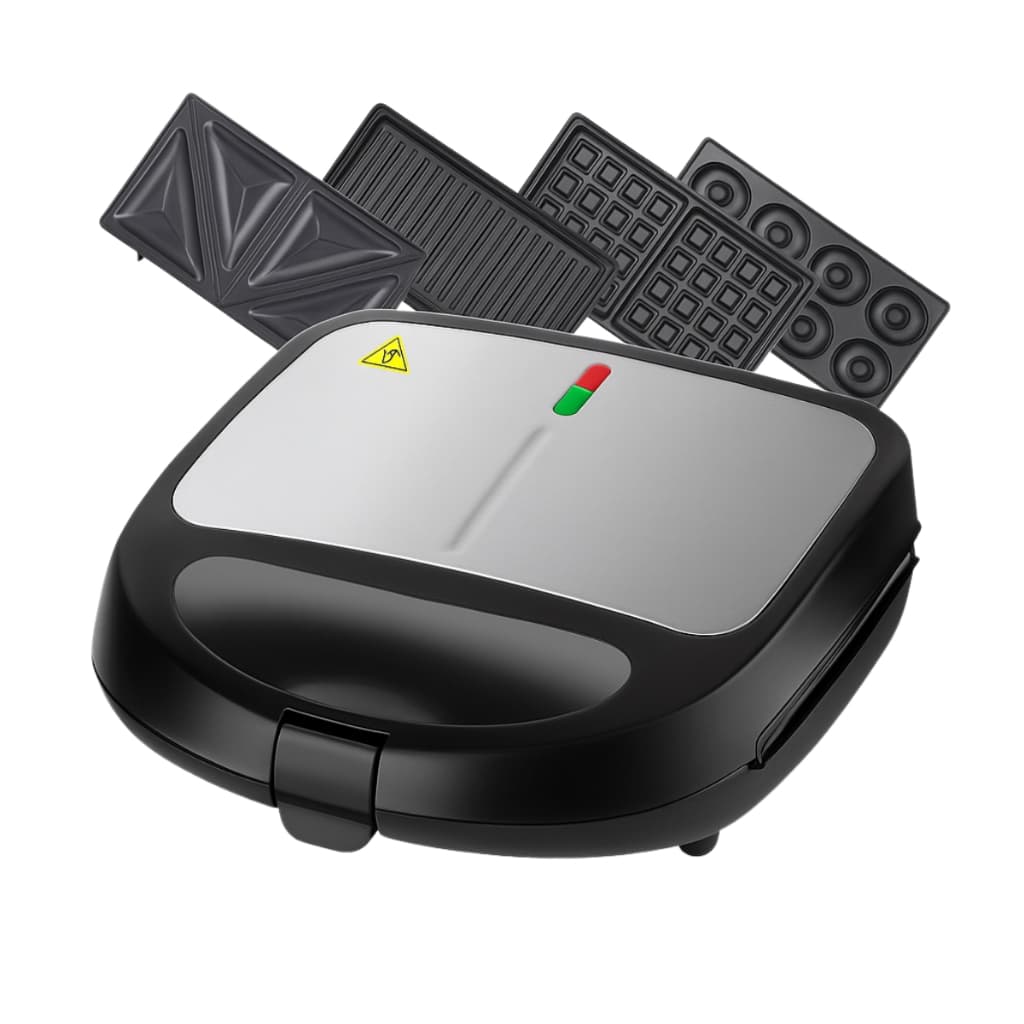 Sanduicheira Elétrica 4 em 1 Grill Misteira Waffle Donuts Antiaderente 110v e 220v