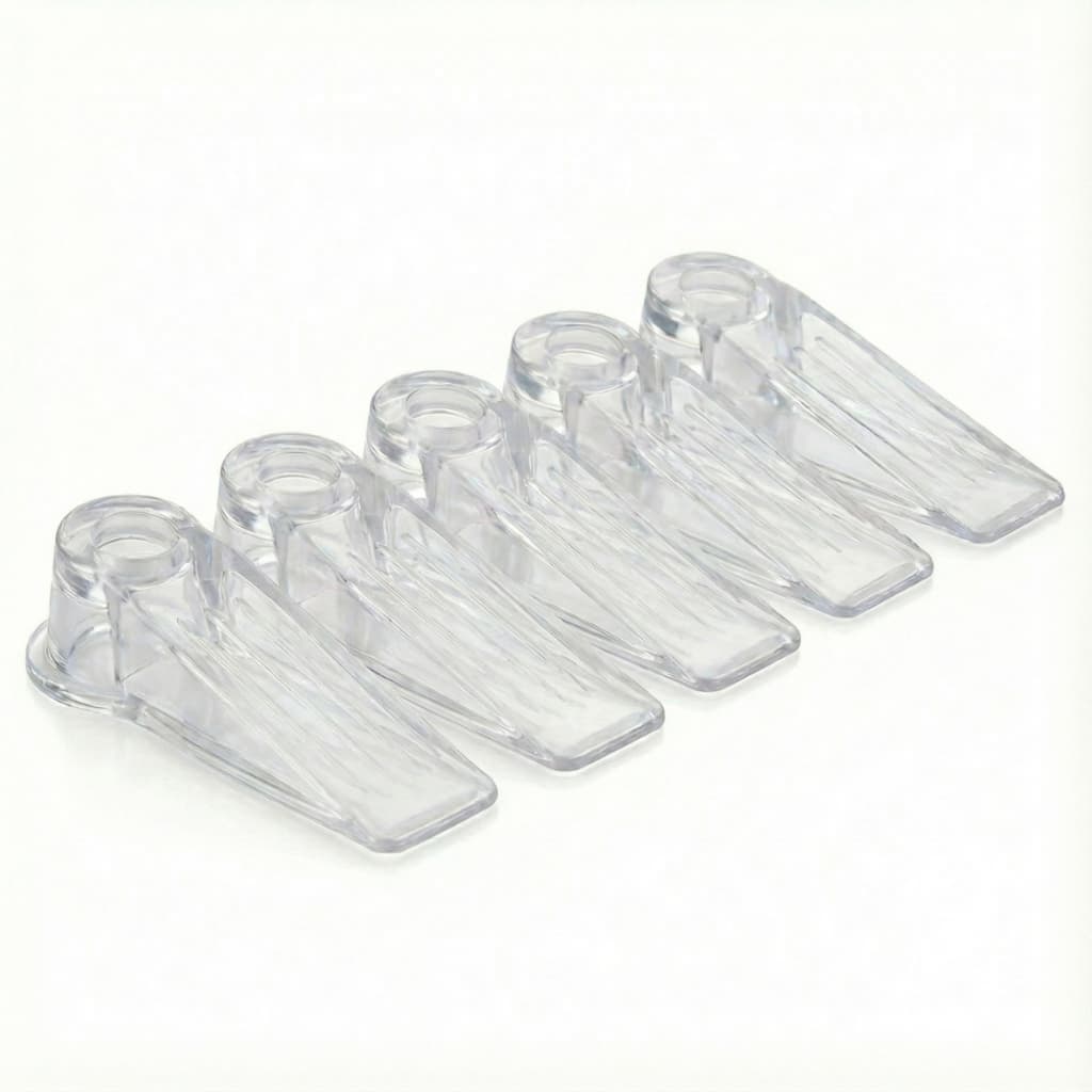 Kit 5 Aparador Peso De Porta Silicone Trava Segura Prendedor Fixador Cunha Prático Transparente