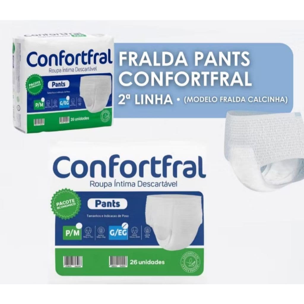 Fralda Geriátrica Confortfral Pants | Roupa Íntima Descartável | Conforto e Alta Proteção