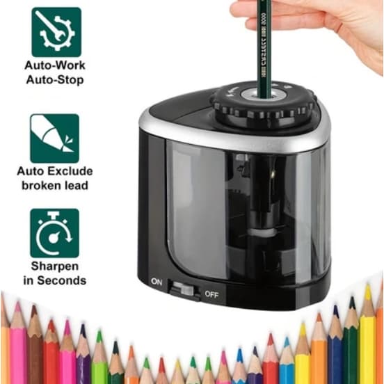 Apontador De Lápis Elétrico Automático-Design De Mesa Para De 6-8 Mm-Perfeito Estudantes E Uso Em Escritório