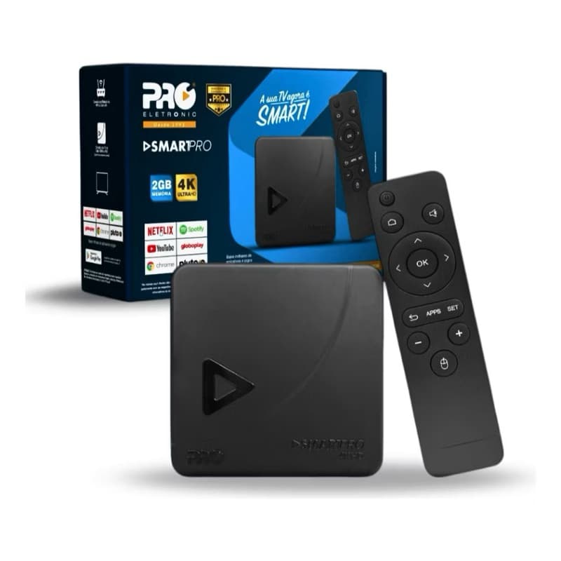 Smart Box Transforme sua TV em Smart c/ 2GB RAM 16GB 4K HD WIFI Netflix Prime Video Youtube
