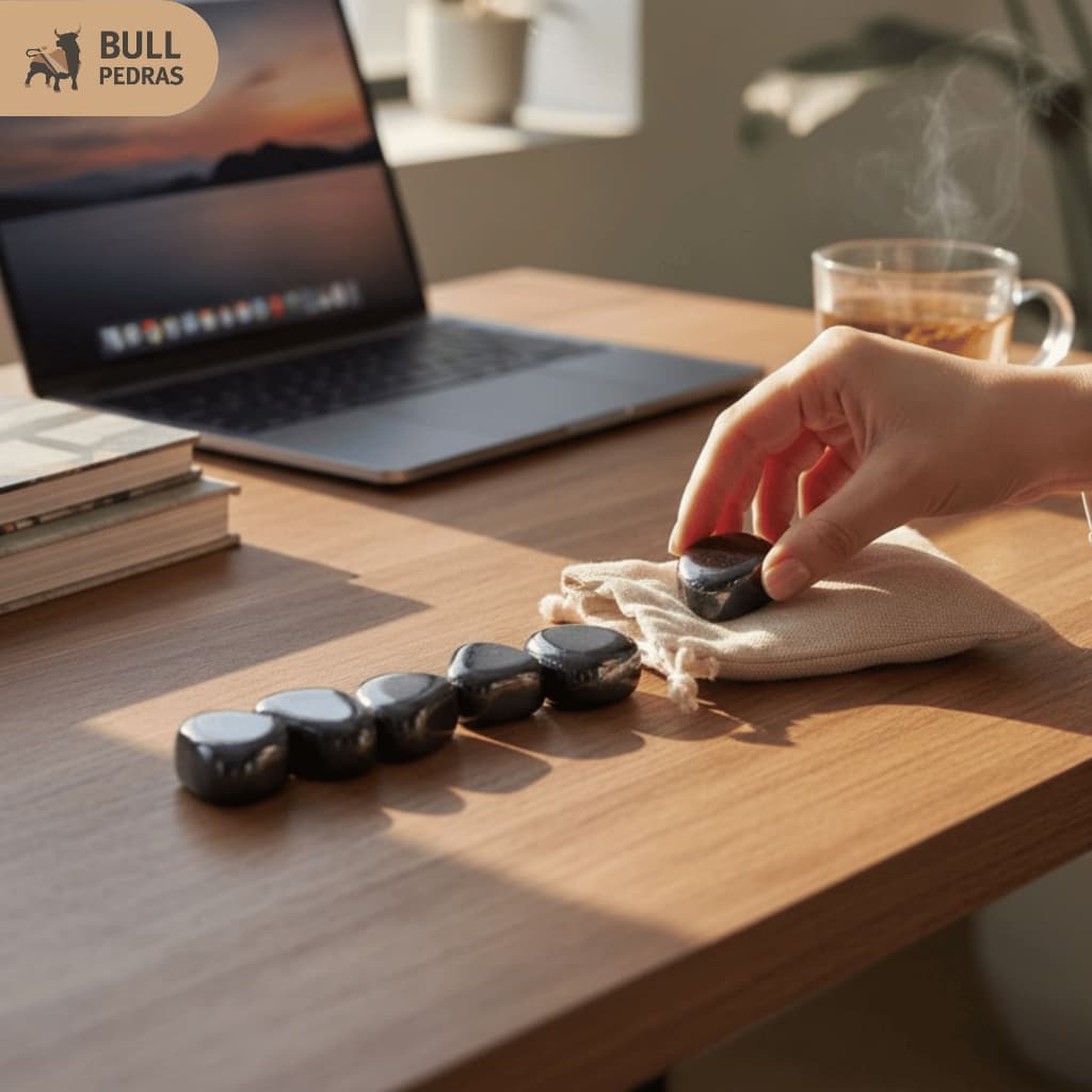 Pedra Hematita Magnética Natural 20-30mm Rolada Par Terapêutico Energético Decoração e Harmonização