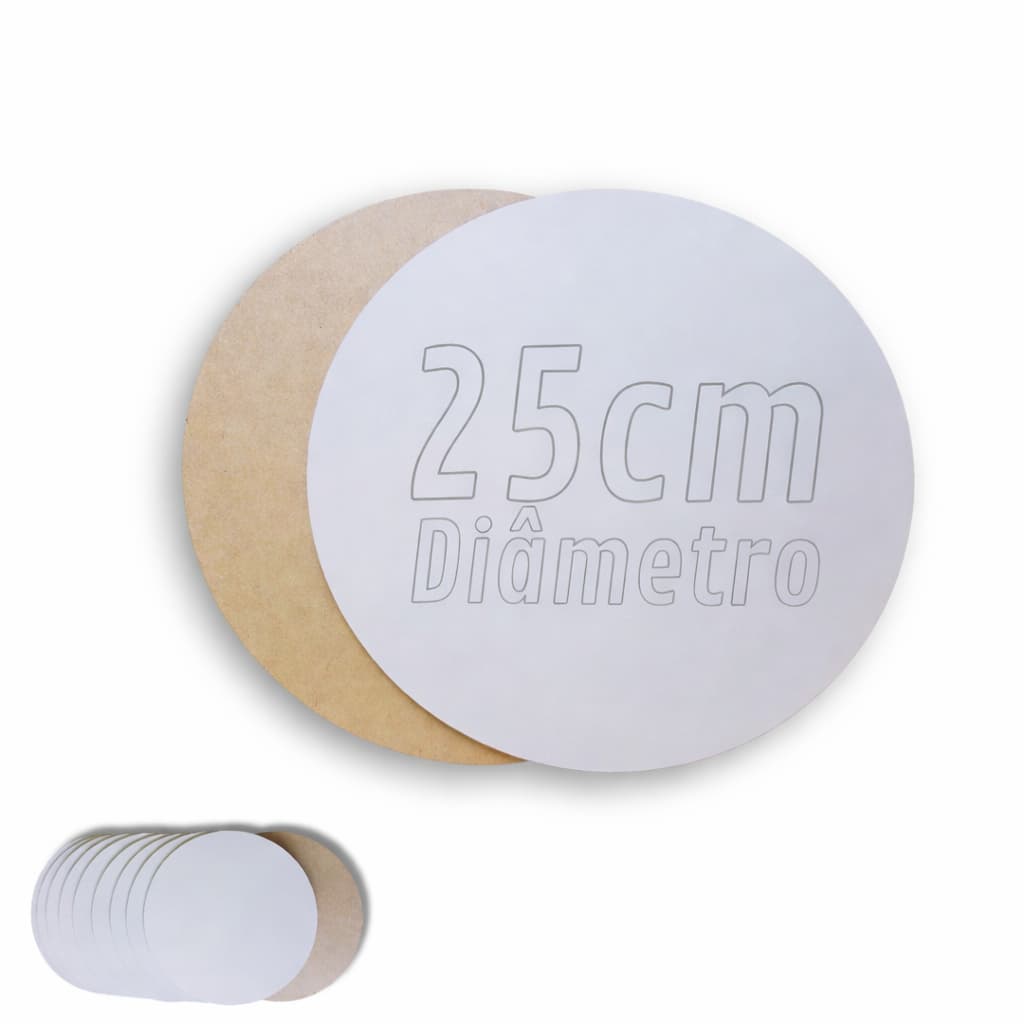 Kit 10 Cake Board 25cm Tabuleiro Bolo Em Mdf 3mm Redondo