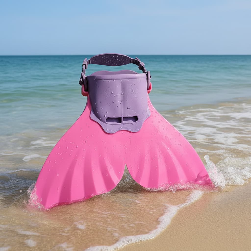 Flippers de Sereia Infantil Juvenil Multicores 8 a 16 Anos Nadadeira de Natação para Iniciantes