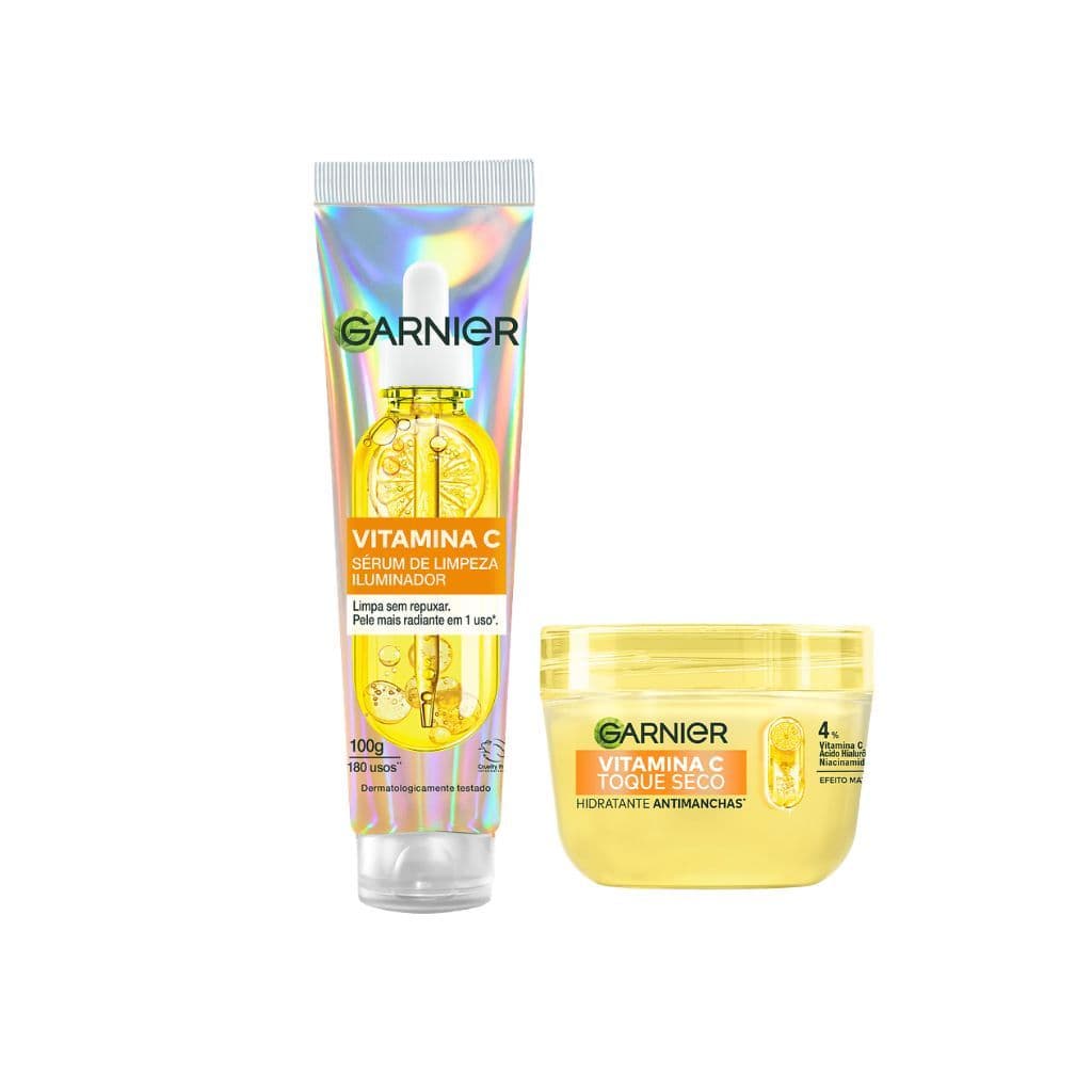 Kit Garnier Sérum Wash Vitamina C 100ml + Hidratante Antimanchas