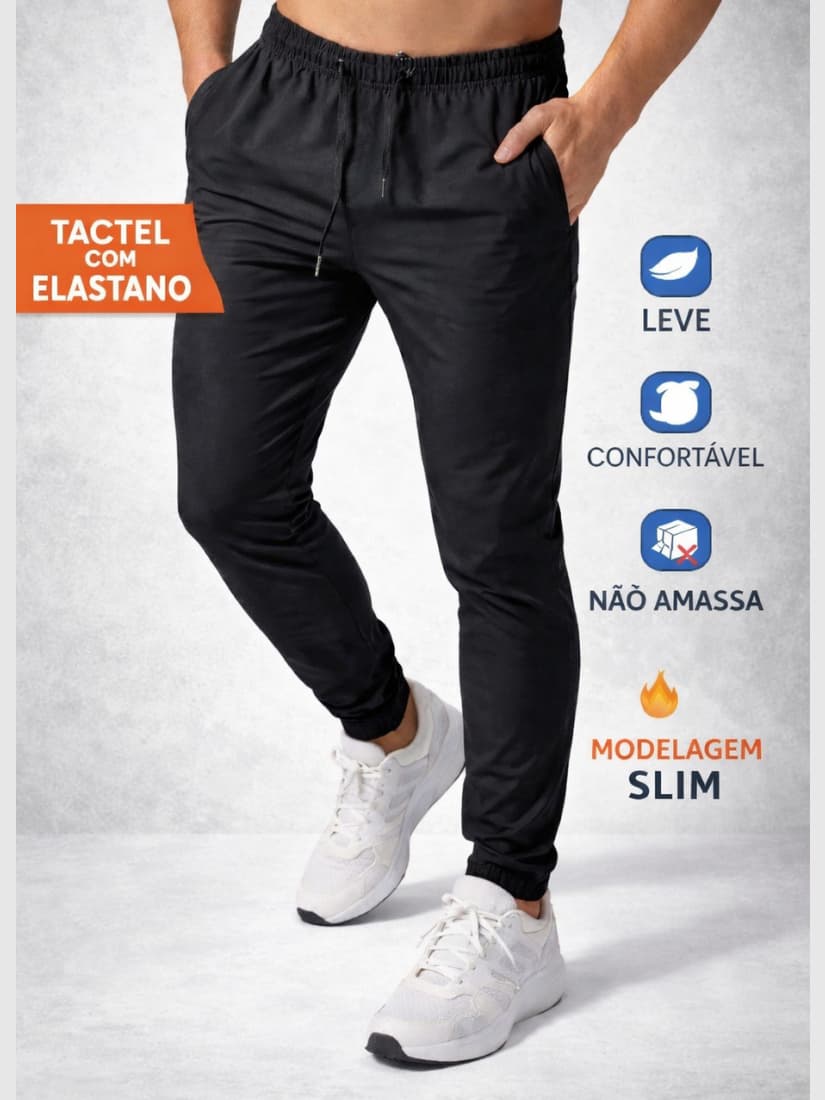 Calça Jogger Masculina skinny tactel com elastano para trabalhar academia dia dia