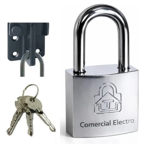 Cadeado Tritan Chave Tetra 38mm Pra Armario Corrente Vitrine Mista