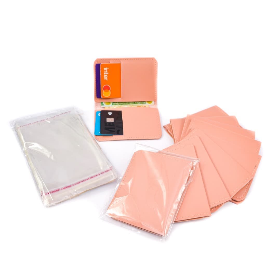 Kit 100 porta cartão atacado lançamento mais embalagem auto colante