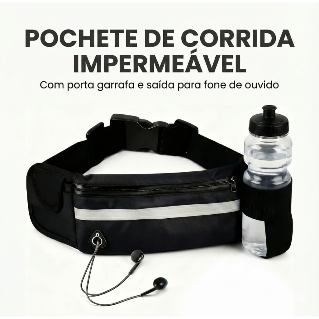 Pochete Bolsa Feminina, masculina   Impermeável para Corrida e Academia  Pochete  academia Ajustável